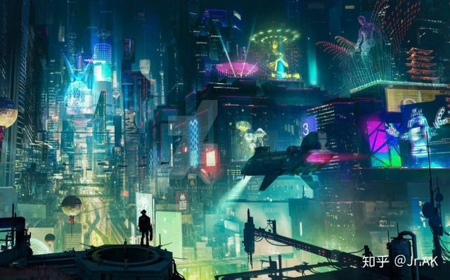 未来都市的光影幻境
